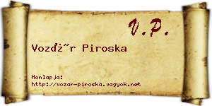 Vozár Piroska névjegykártya