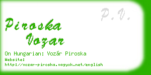 piroska vozar business card